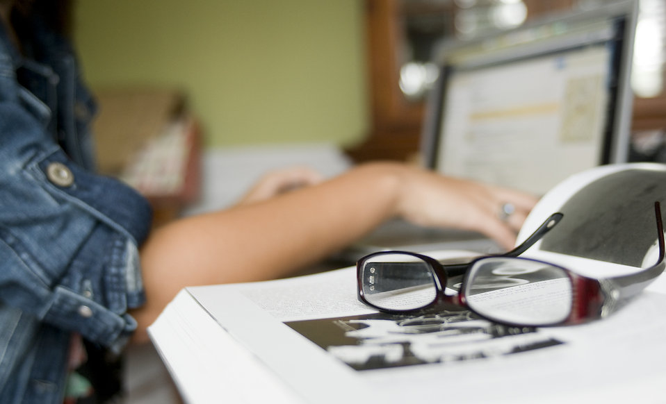 A Student on a Laptop